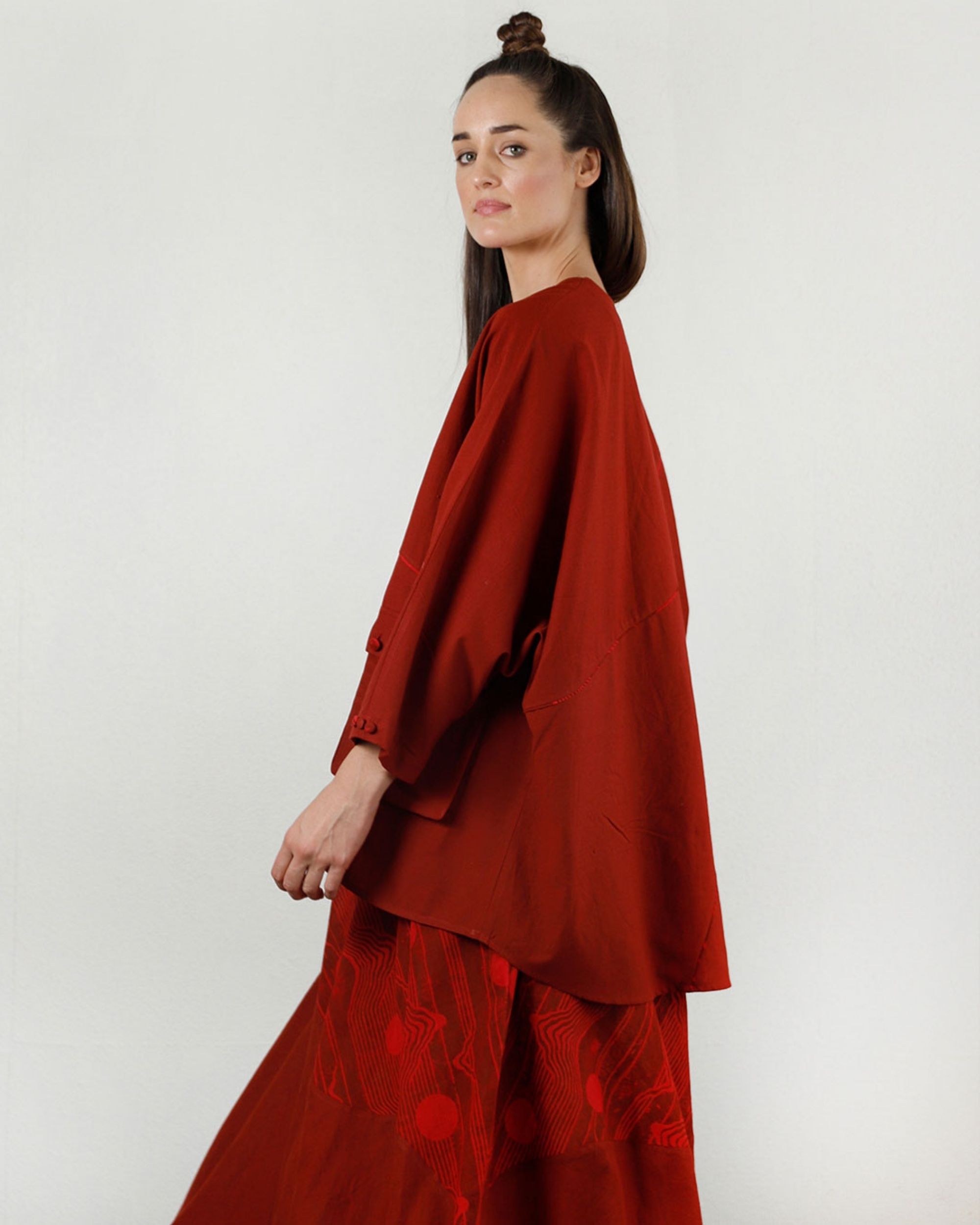 Cherry red dress and overlay - set of two by Rias | The Secret Label