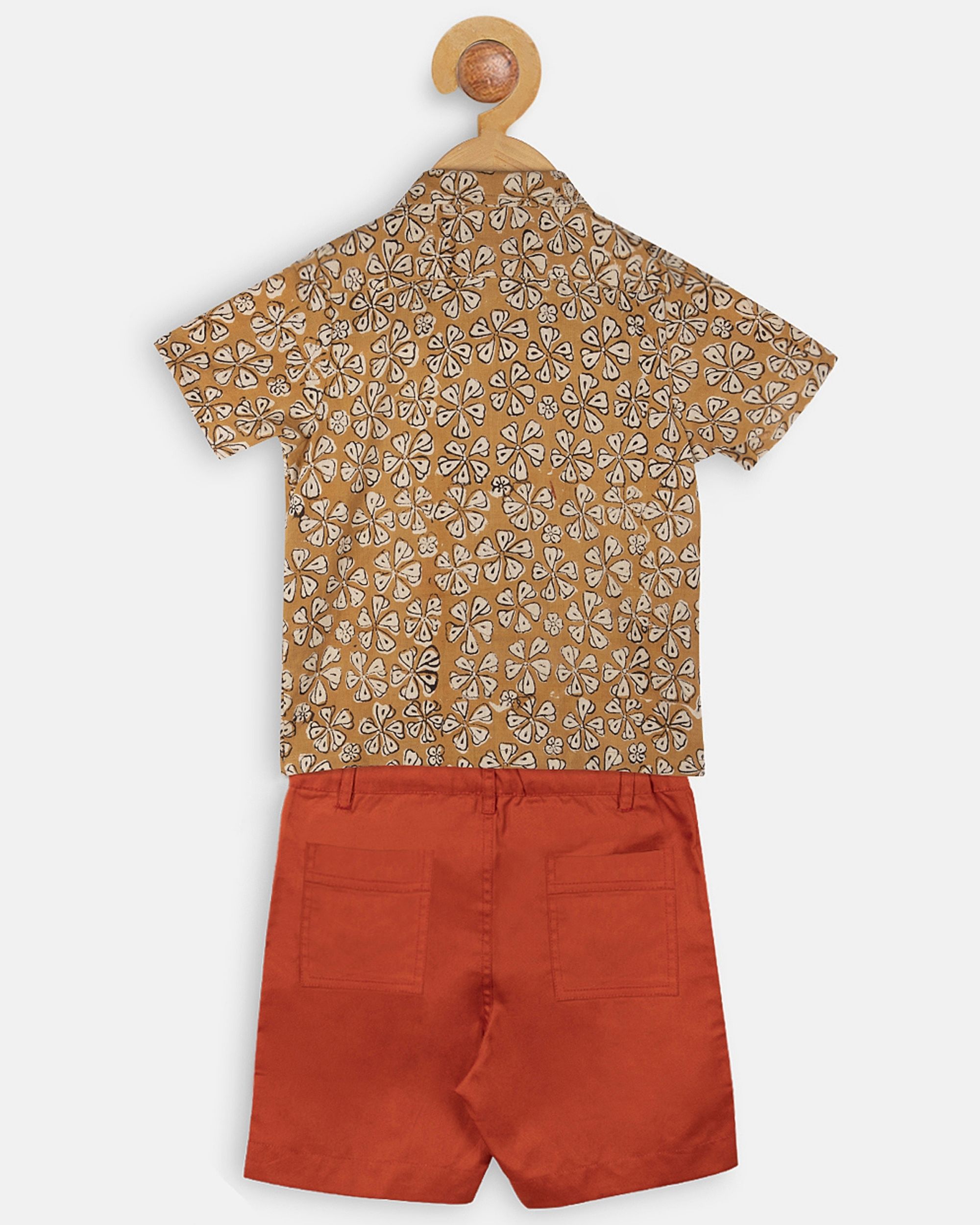 mustard printed shirt