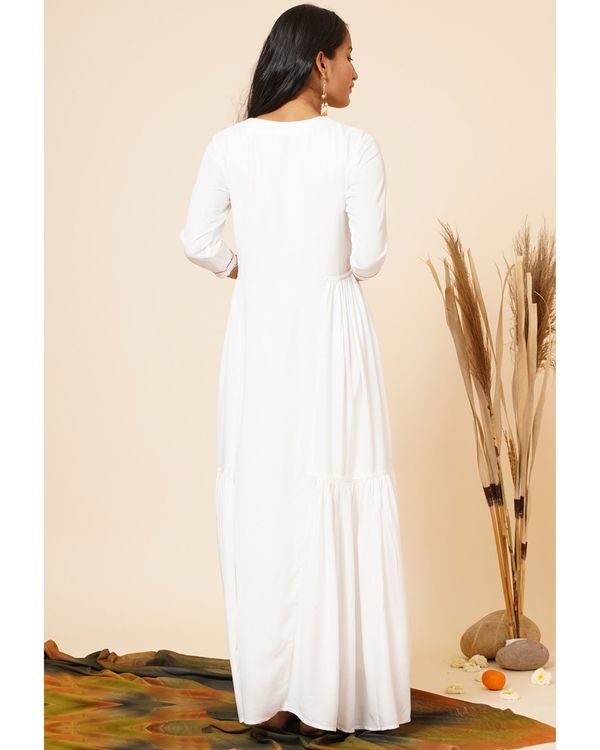 White tiered maxi dress 1