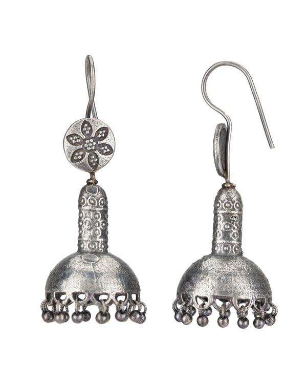 Dome shaped floral hook earrings 1