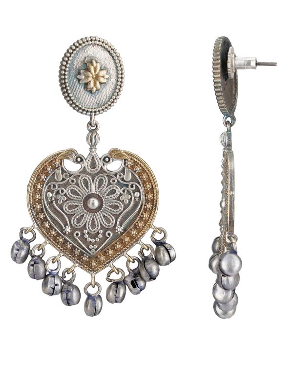 Dual toned heart shaped earrings 1