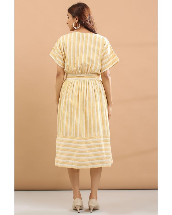 Yellow striped midi dress 2