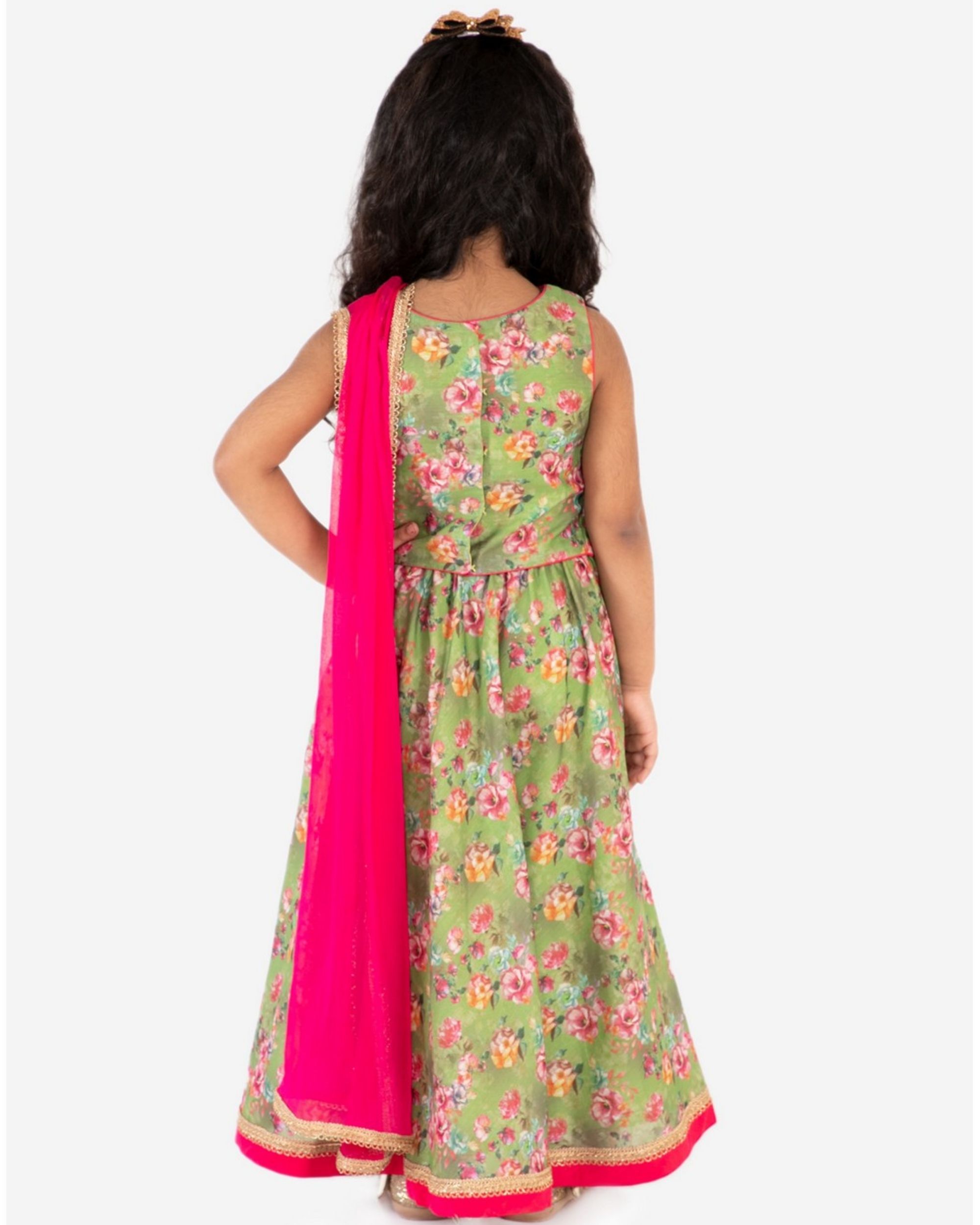 peacock green colour lehenga
