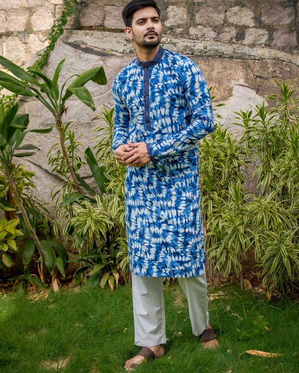 Blue tie dye kurta 2