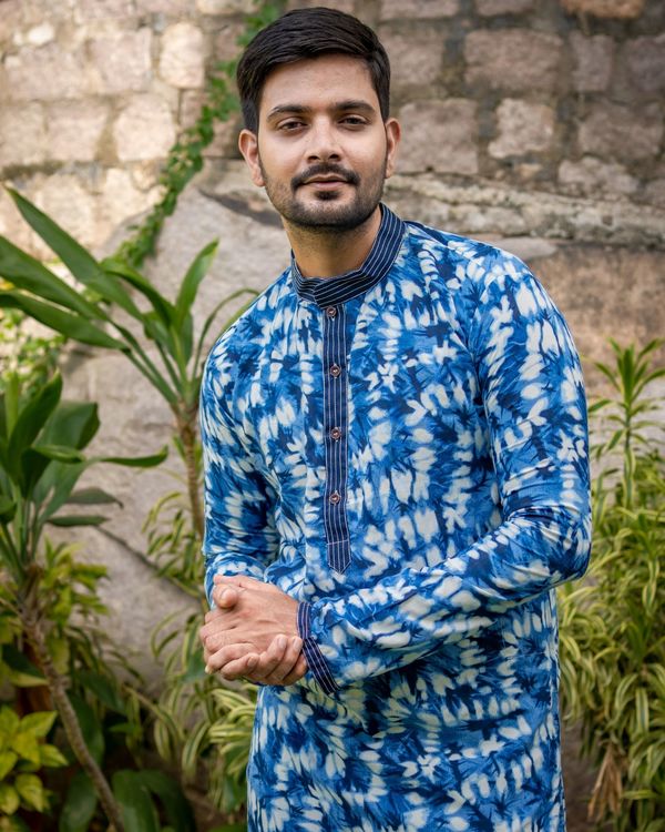 Blue tie dye kurta 3
