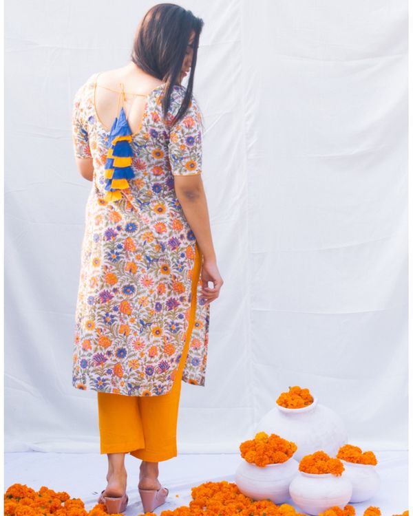 Marigold kurta and chrome  pants - set of two 2