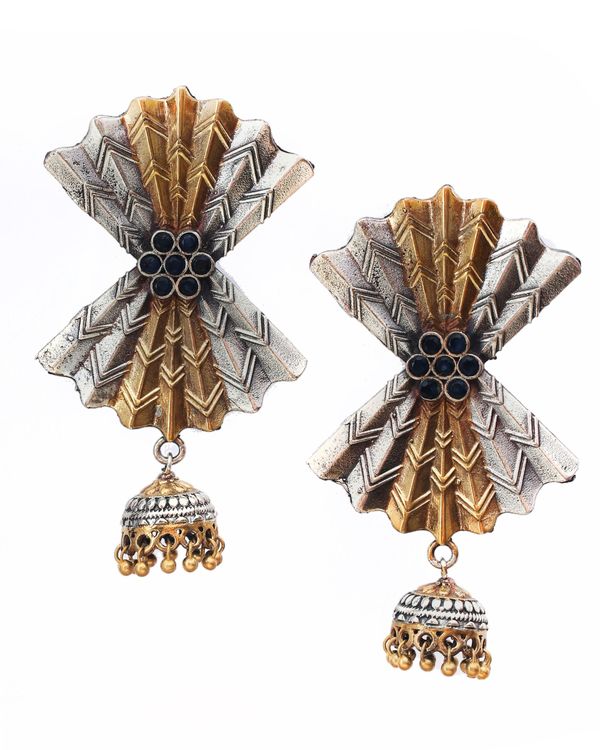 Dual toned butterfly jhumka 1