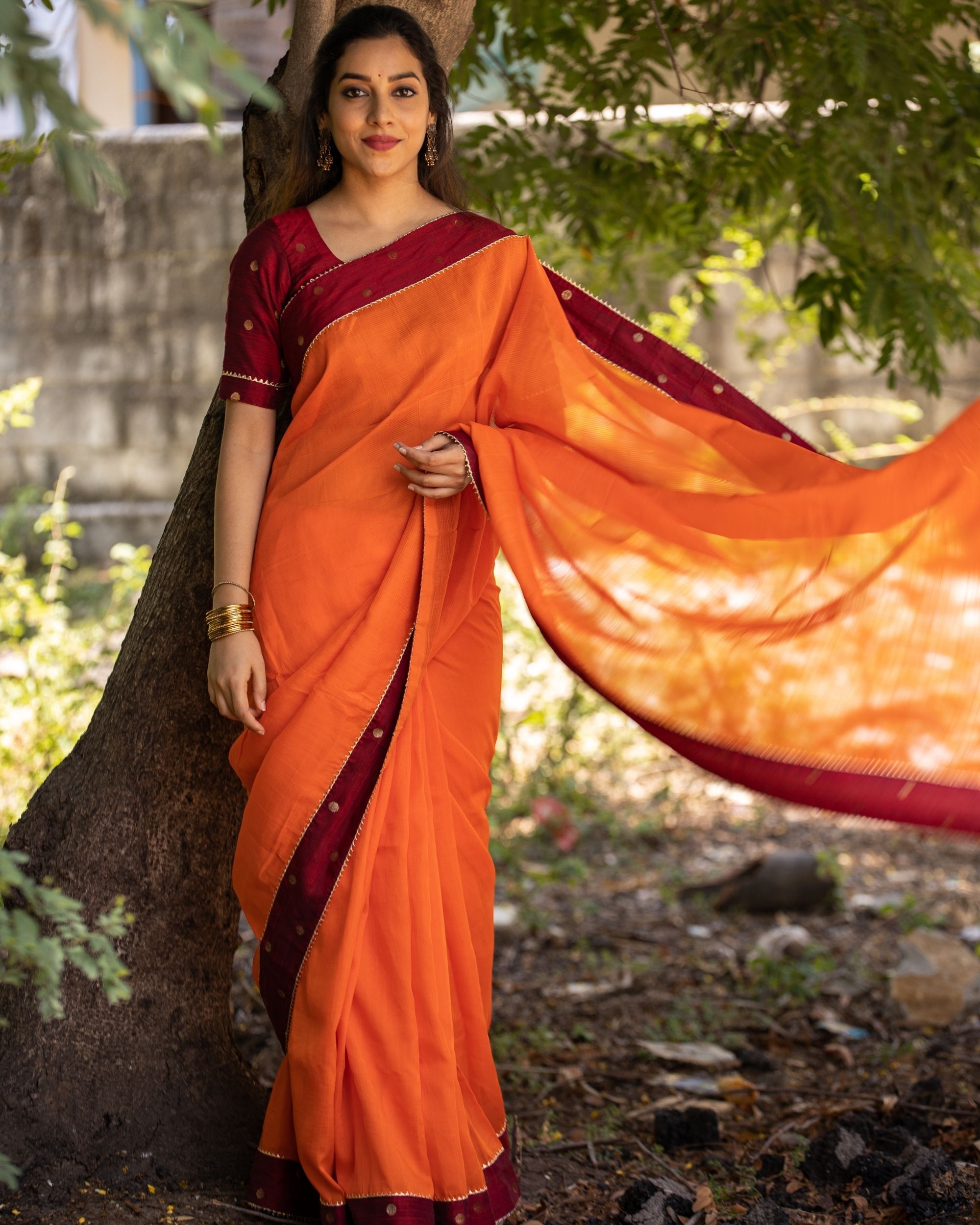 11 Chic Contrast Blouse Ideas For Orange Sarees • Keep Me Stylish | Wedding  blouse designs, Pattu saree blouse designs, Bridal blouse designs