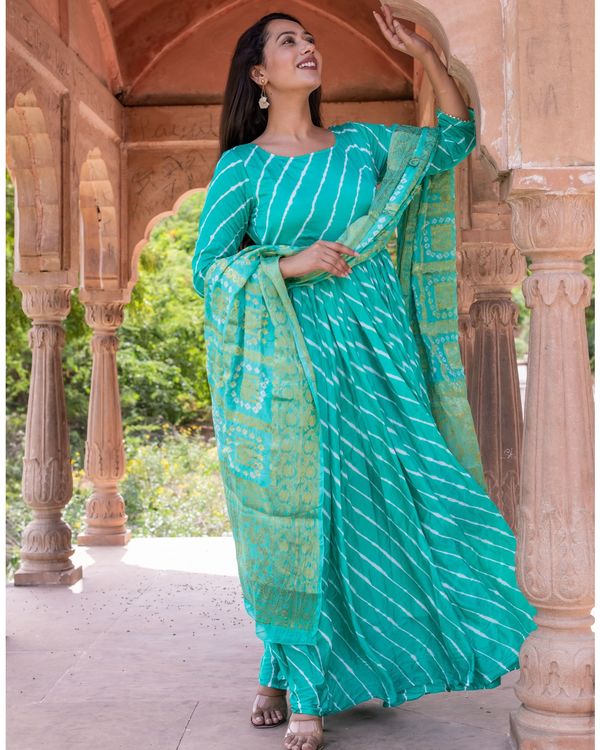 gown with banarsi dupatta