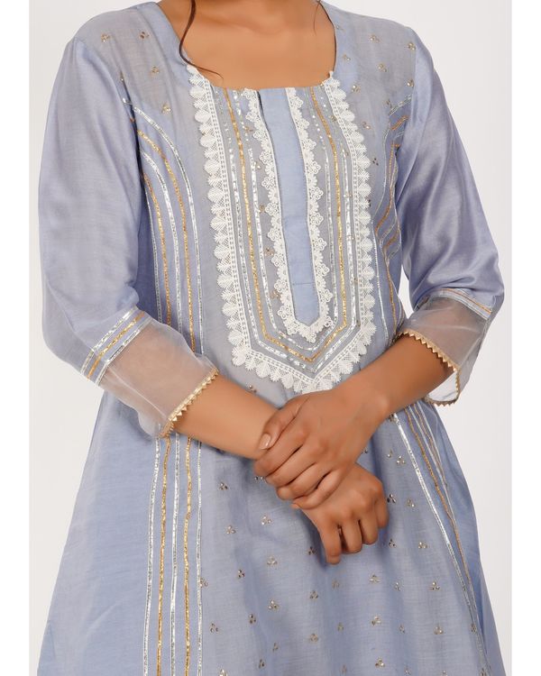 Duck egg blue pricess cut kurta and pants- set of two 2