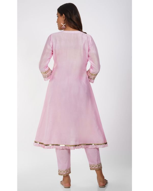 Light pink gota kurta with lace pants - set of two 1