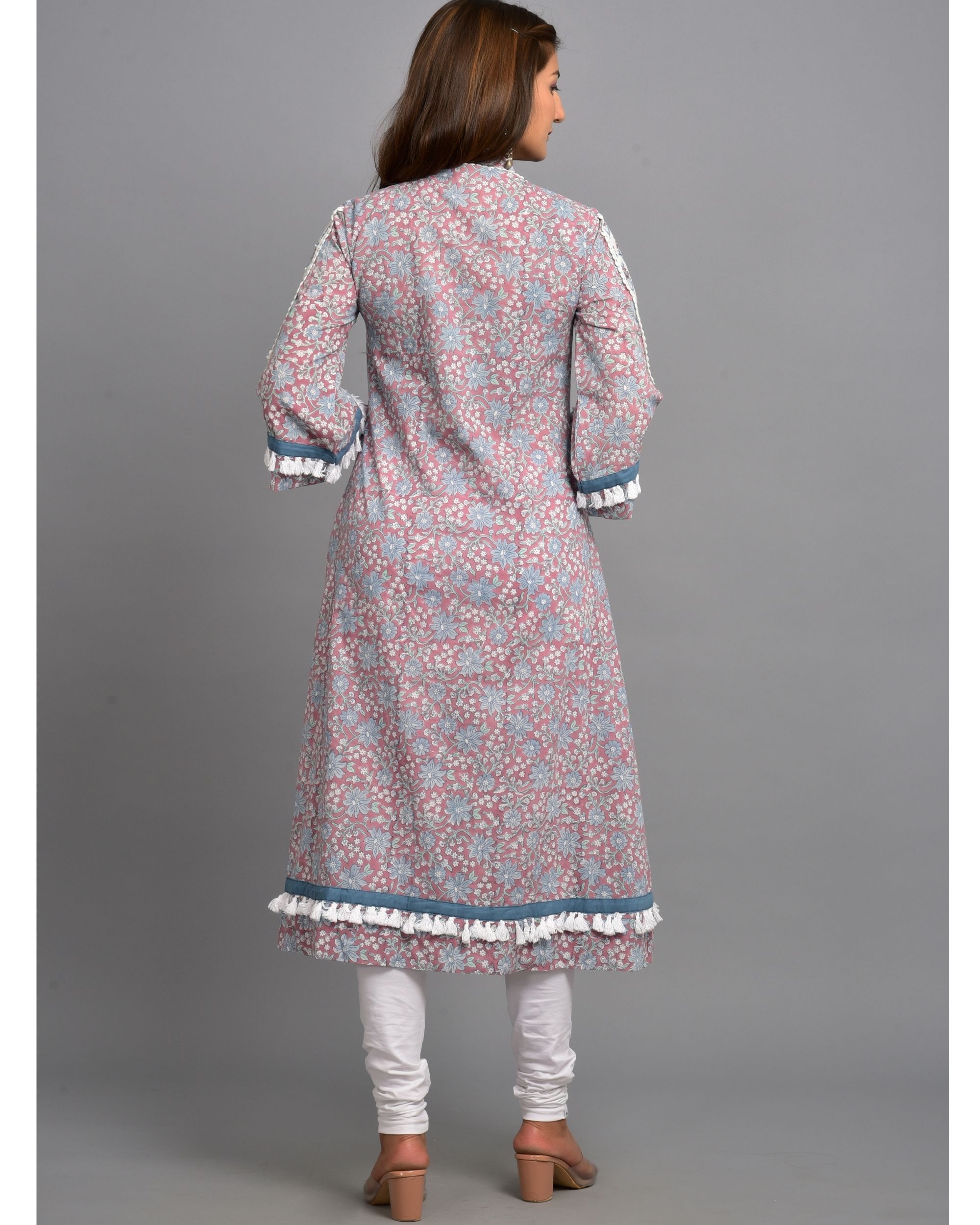 Dusty lilac tassel kurta by Kiswah Clothing The Secret Label