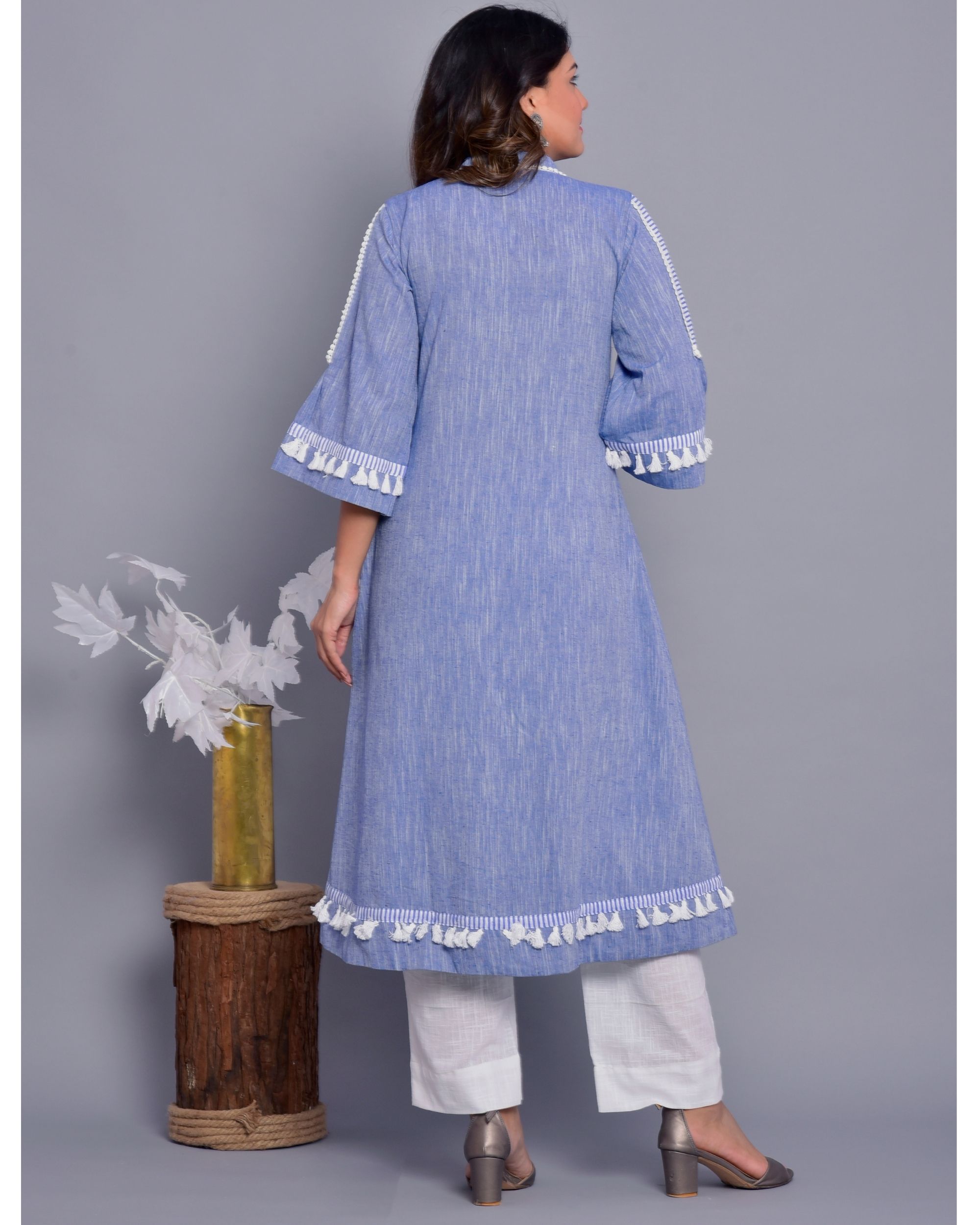 Blue tassel kurta by Kiswah Clothing The Secret Label