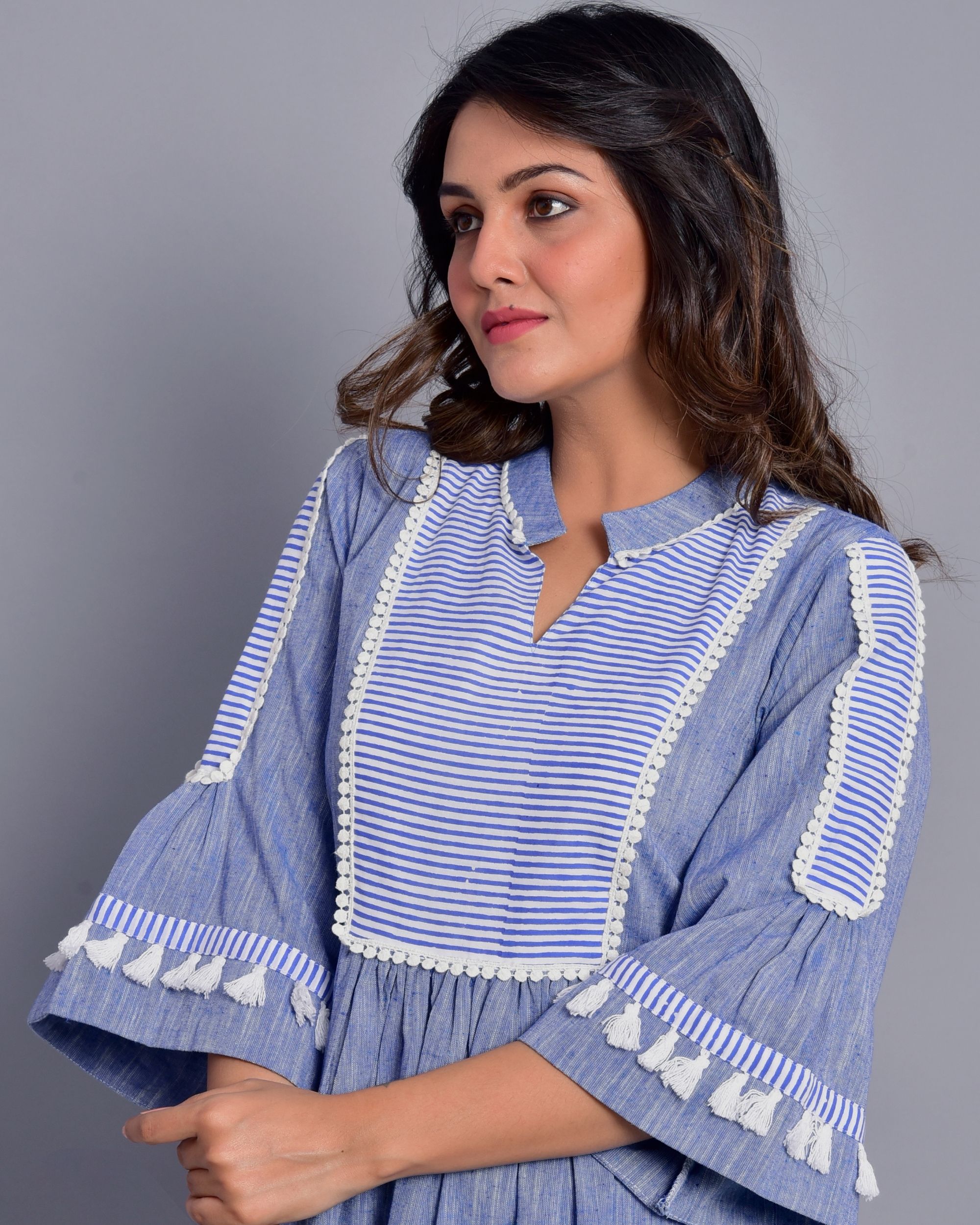 Blue tassel kurta by Kiswah Clothing The Secret Label
