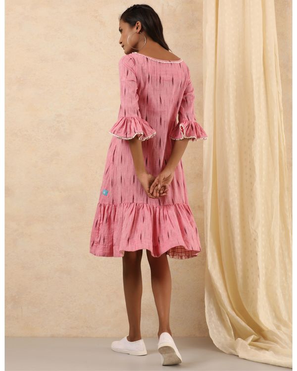 Pink ikat cotton dress 3