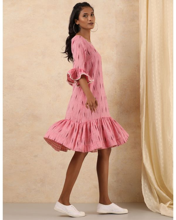 Pink ikat cotton dress 2