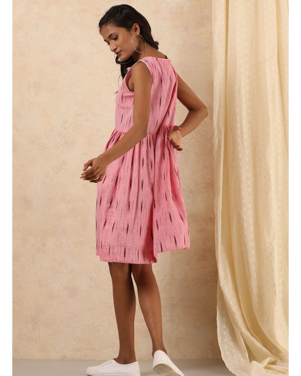 Pink ikat sleeveless dress 3