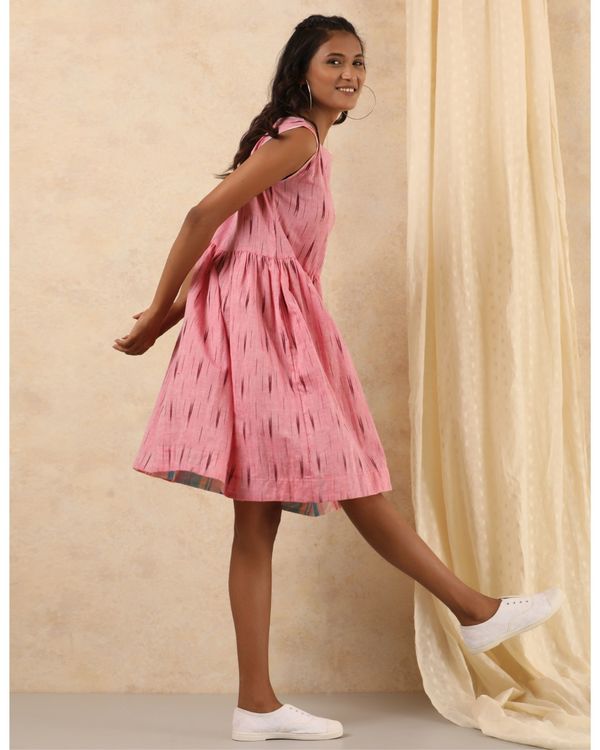 Pink ikat sleeveless dress 2