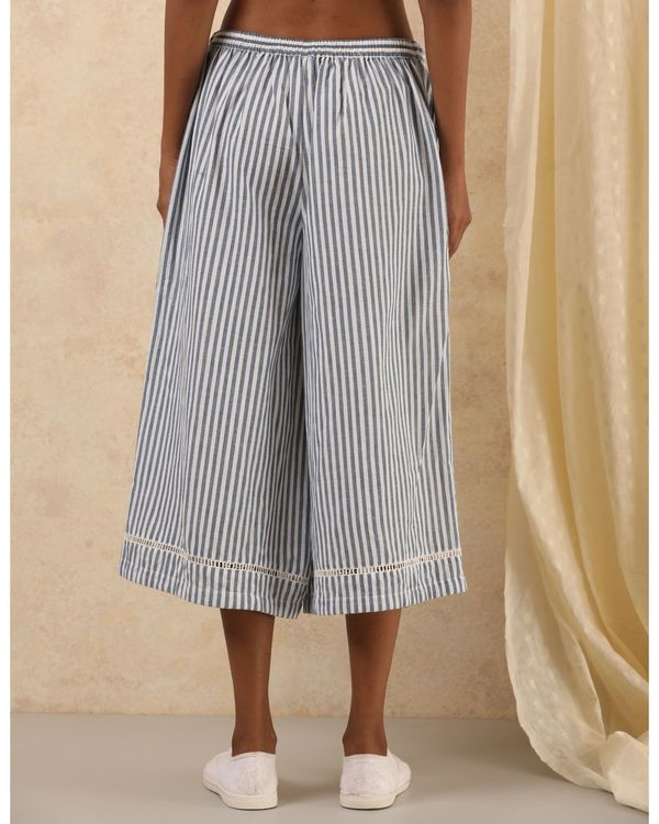 Blue and white pinstripe cotton pants 3