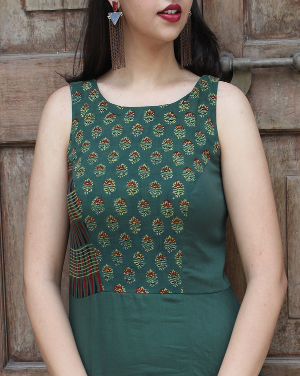 Green asymmetric tunic by Drishti and Zahabia | The Secret Label