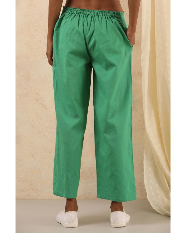 Green linen pants 1