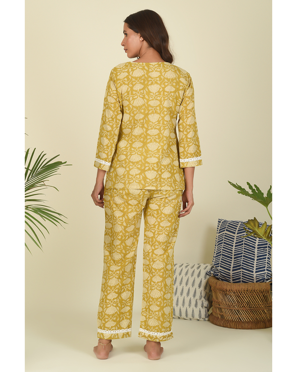 Ochre yellow hand block printed shirt 1