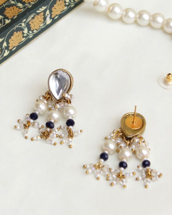 Kundan drop beaded earrings 2