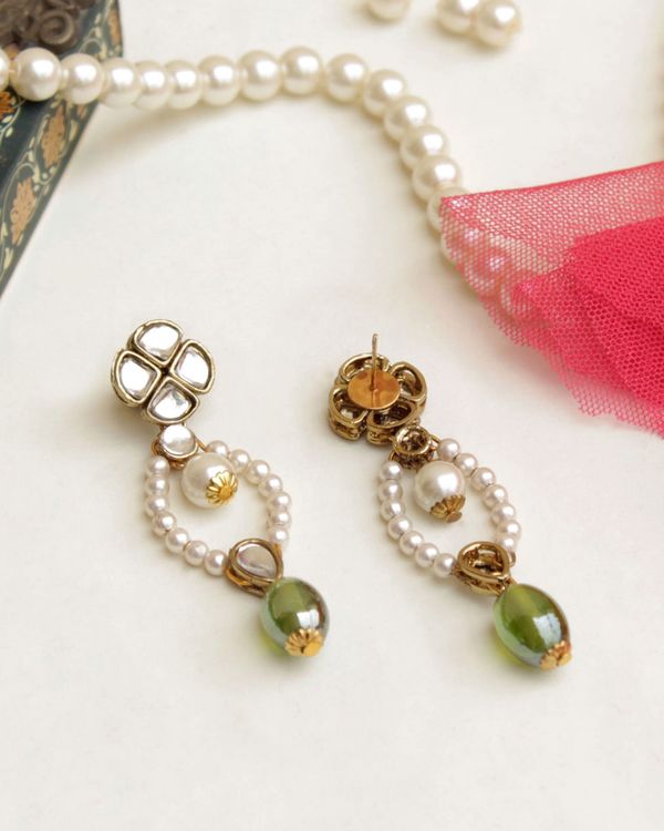 Kundan and pearl loop earrings 2