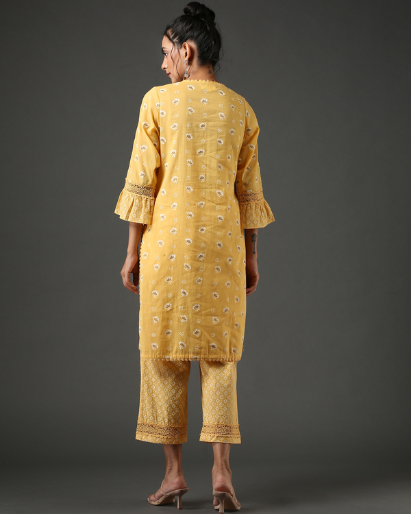 Yellow printed suit set - set of two 4