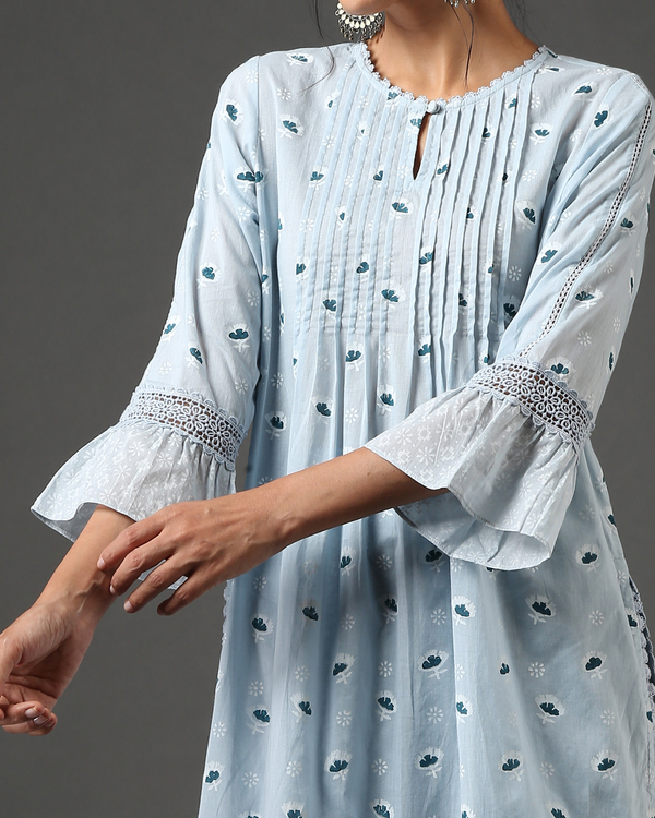 Powder blue suit set set of two by Label Surabhi Raj The Secret Label