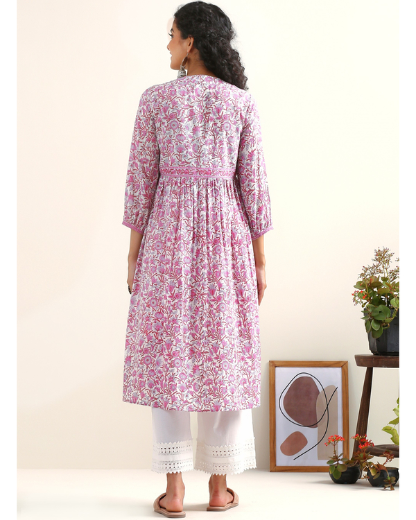 Pink hand block printed suit set - set of two 3