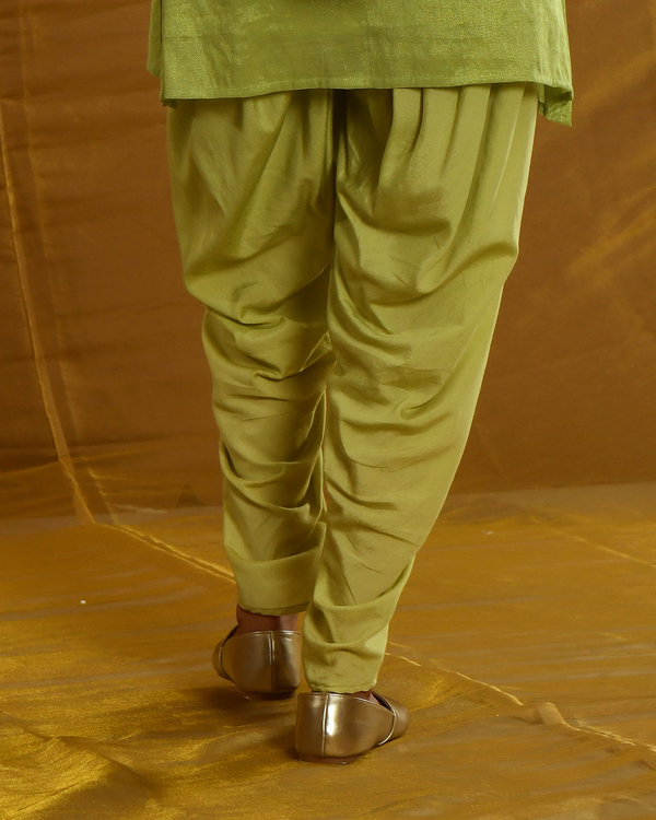 Green banarasi cotton dhoti 1