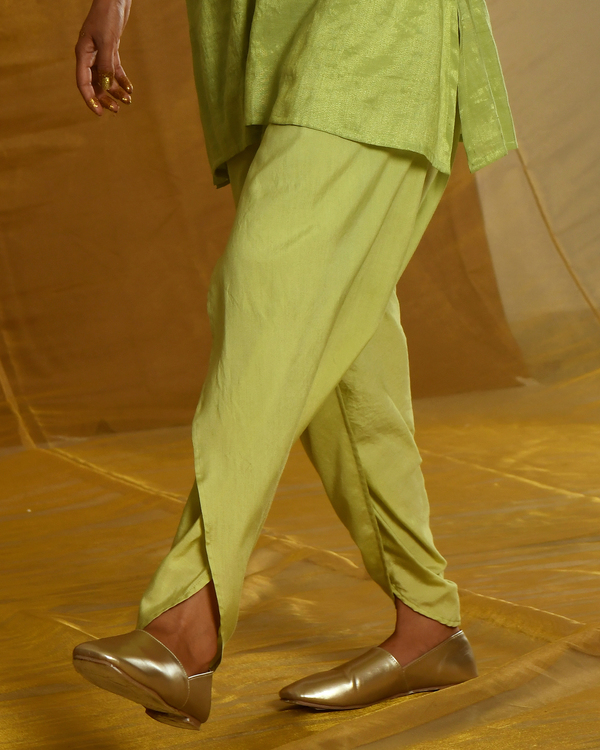 Green banarasi cotton dhoti 2