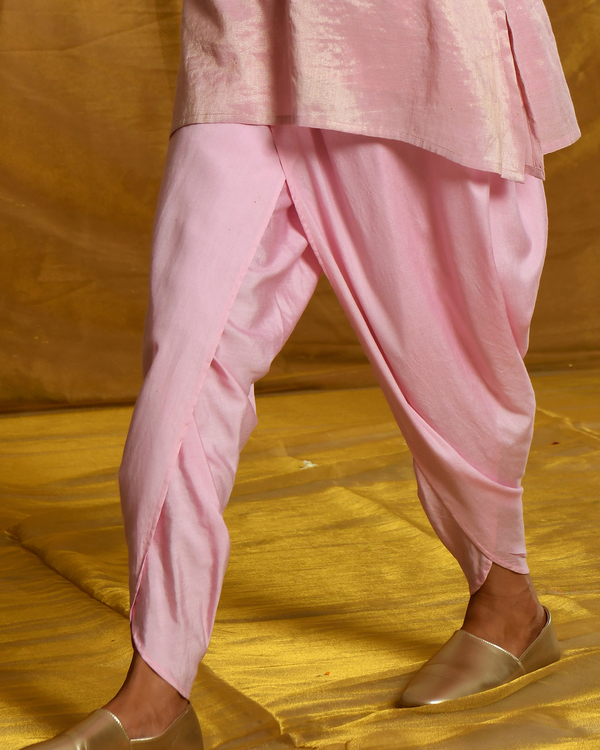 Baby pink banarasi cotton dhoti 2