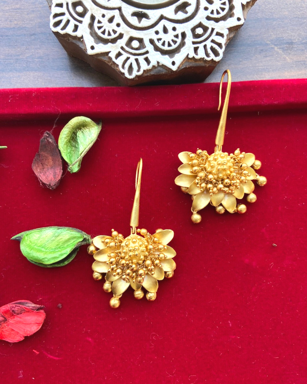 Floral hook earrings 1