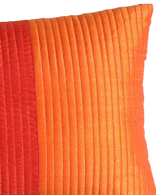 Tricolour orange rectangular pintuck cushion cover 2