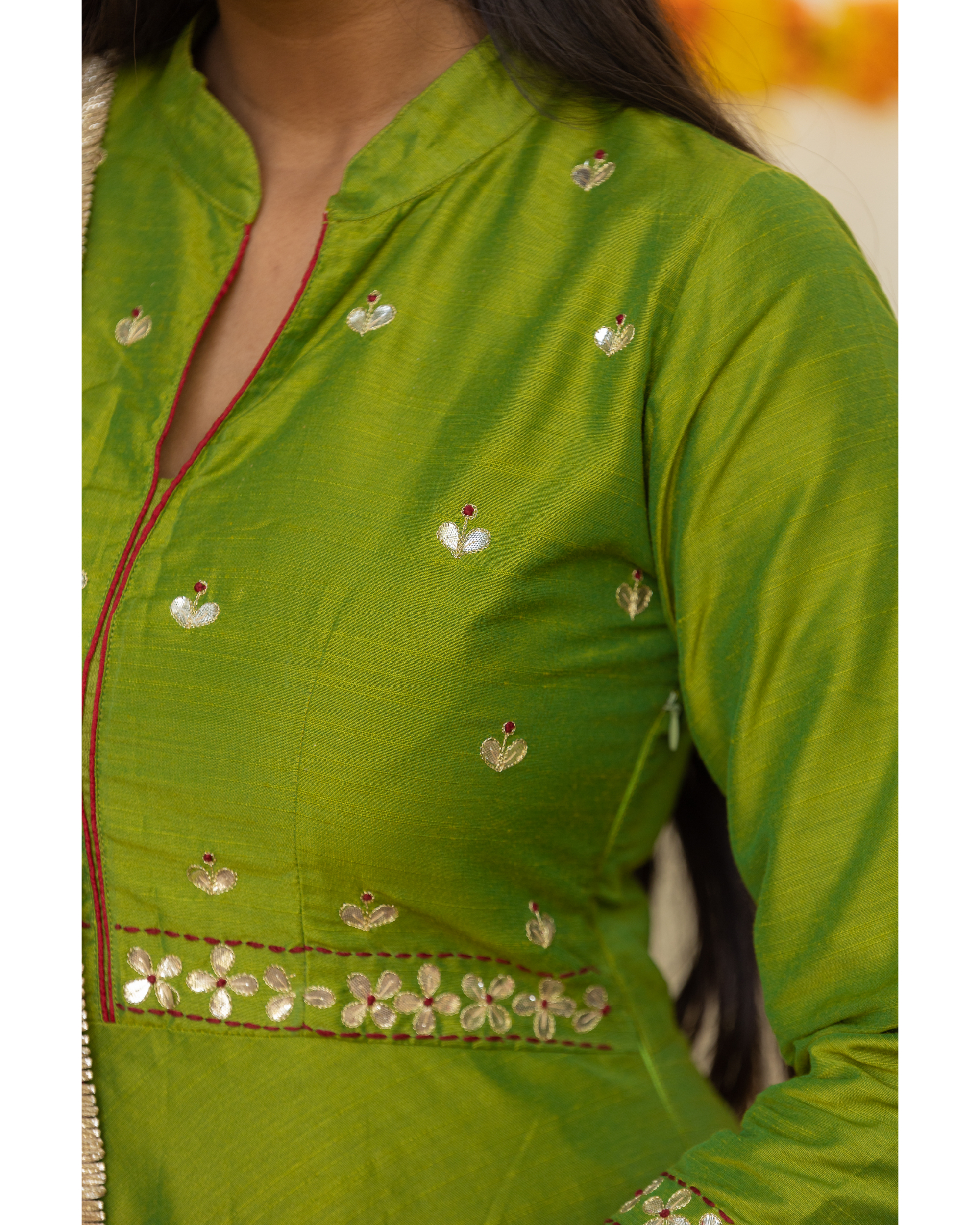 Mehndi Green Couple Matching Dress Orgenza silk Saree & Kurta Pyjama –  Archittam Fashion