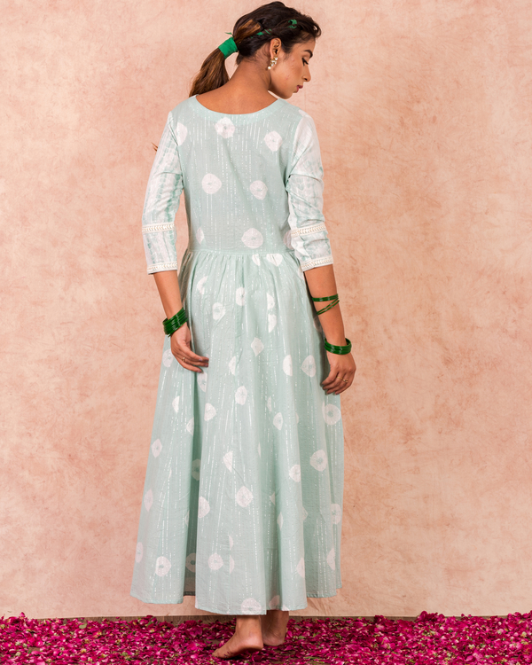 Flared mint kurta with straight pants  - set of two 3