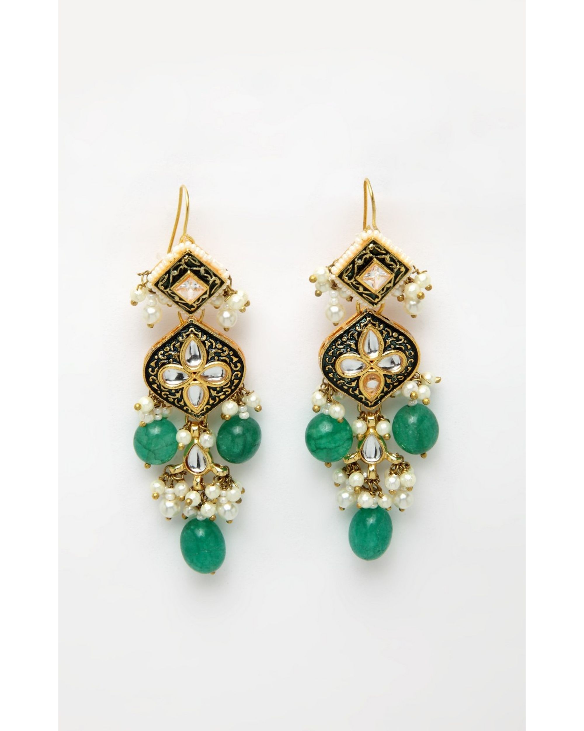 Faux emerald hot sale drop earrings