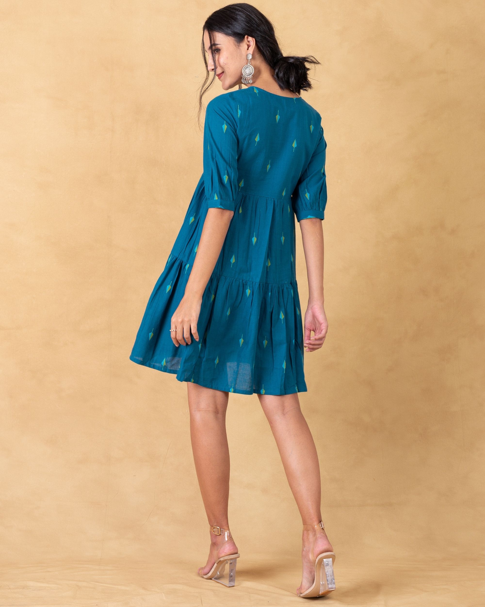 Blue tiered dress by UNTUNG | The Secret Label