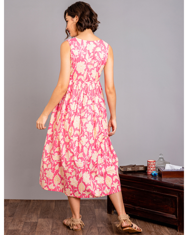 Peach midi a-line dress 1