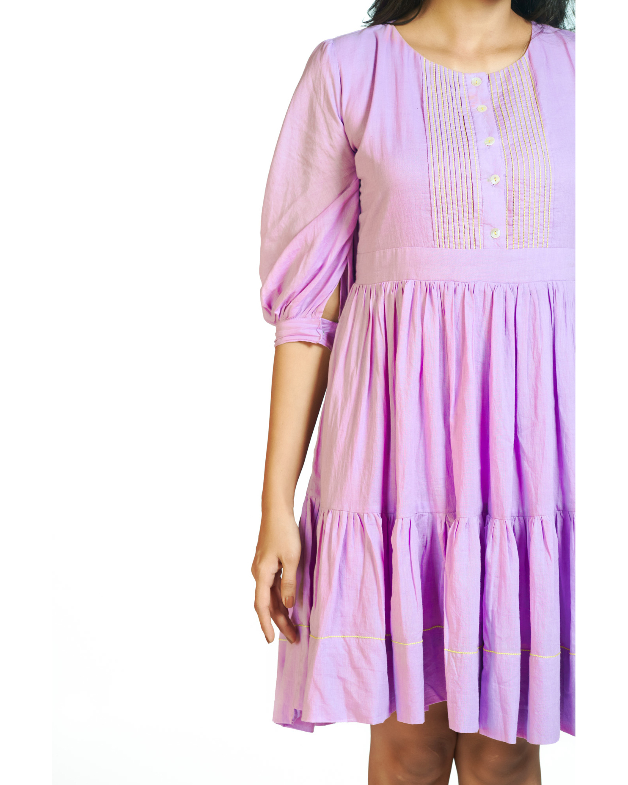 【THETIS】LISIANTHIUS PINTUCK PLEATS DRESS ☆送料関税込み☆ Woman GREEN Dress in Pleated Effect Leather