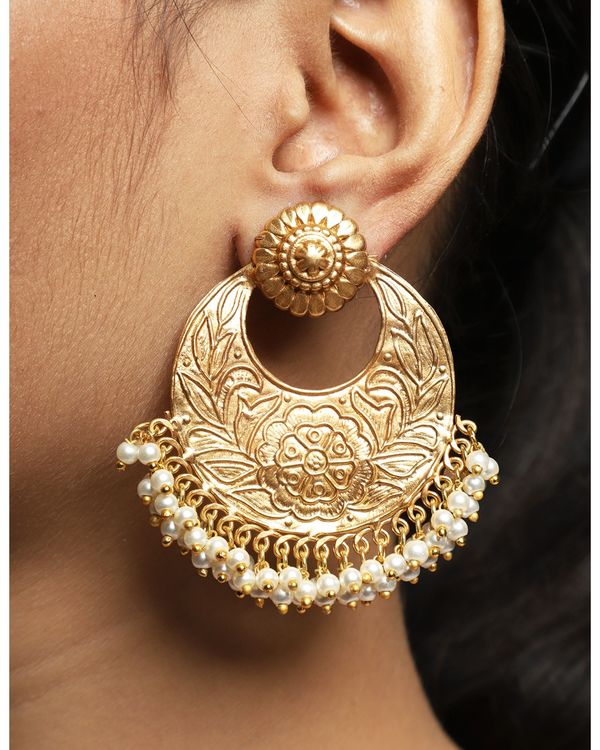 Pearl beaded chandbali 1