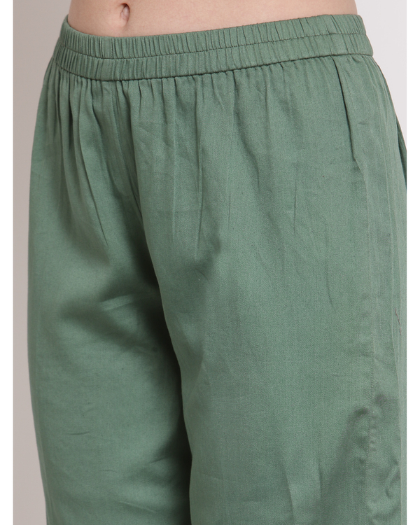 Green modal satin palazzo 2
