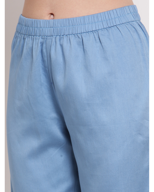 Dusty blue modal satin palazzo 2