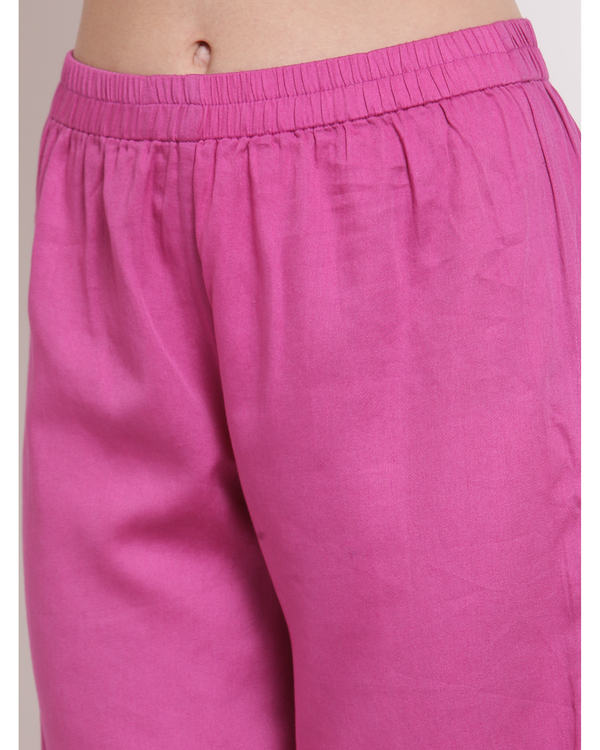 Bright pink modal satin palazzo 2