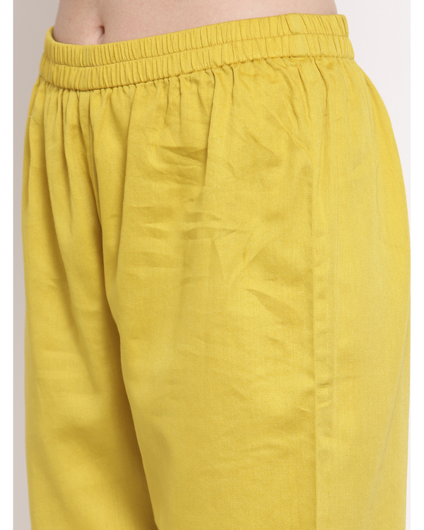 Mustard yellow modal satin palazzo 2