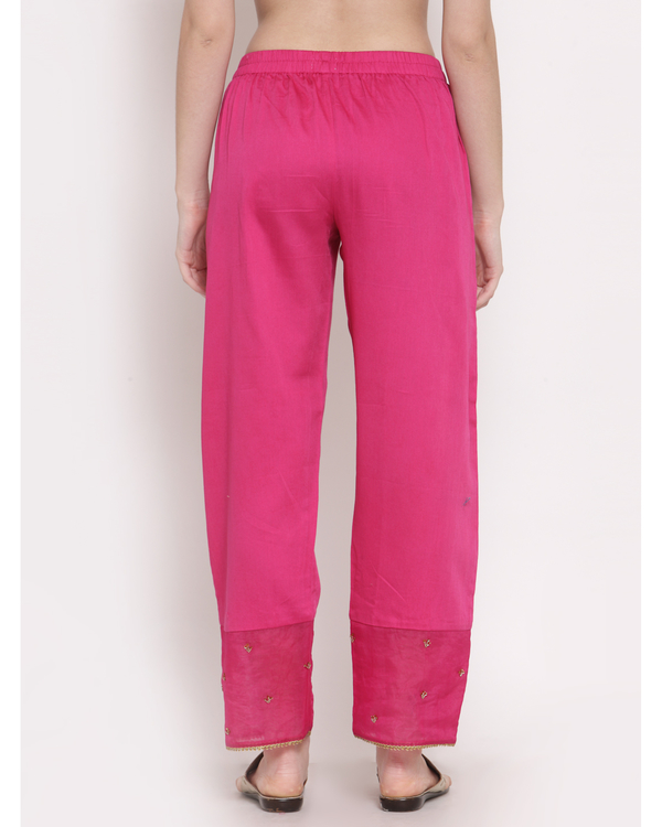 Fuchsia pink modal satin palazzo 1