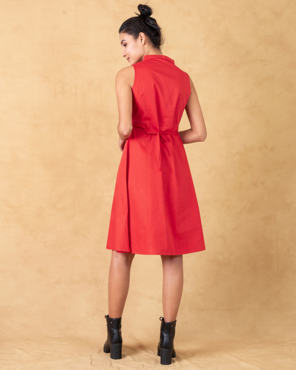 Bright orange a-line dress 1