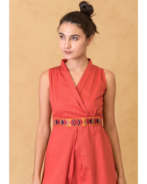 Bright orange a-line dress 3